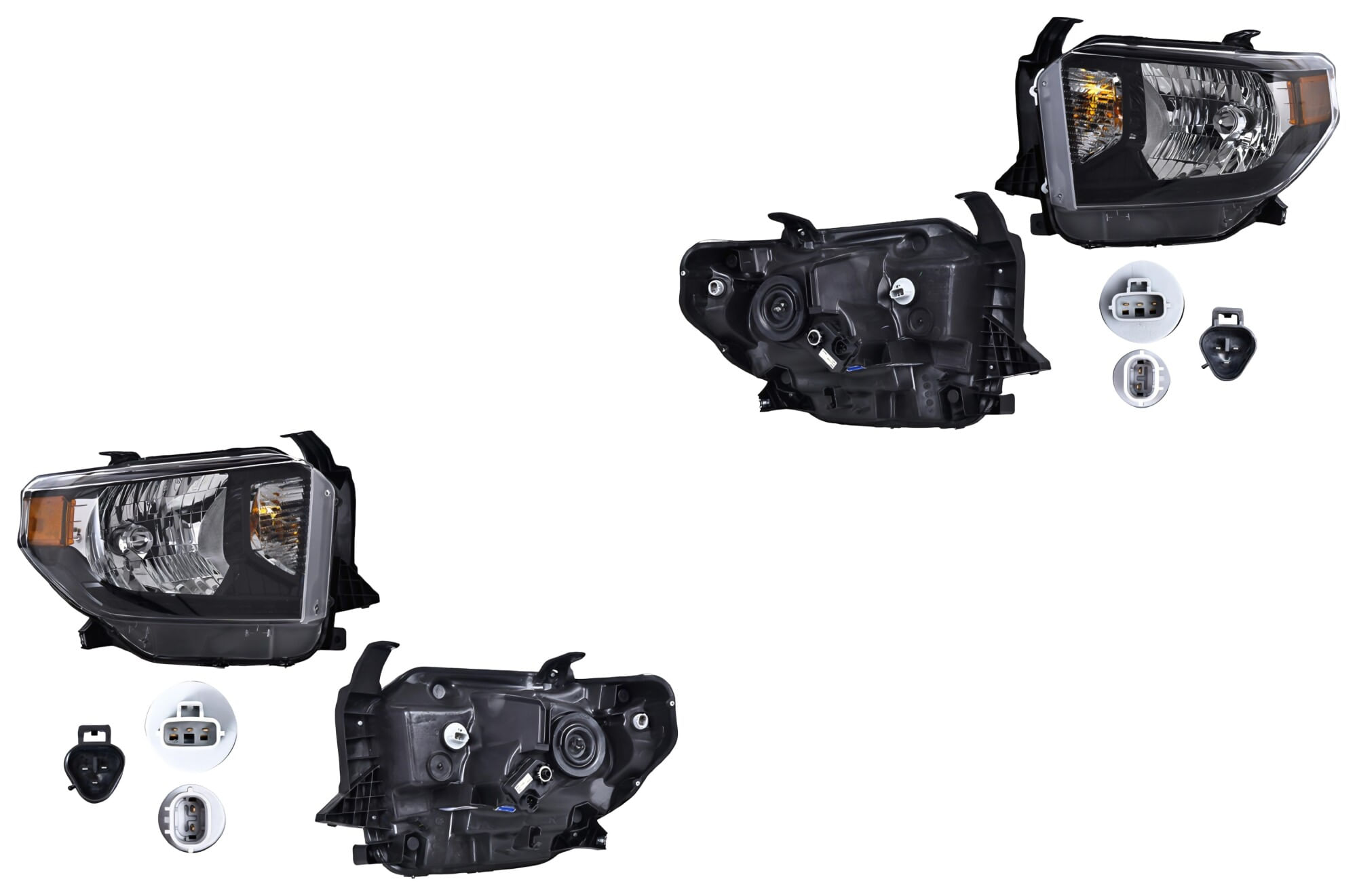 Par De Faros Fondo Negro Con Motor