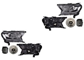 Par De Faros Fondo Negro Manual/Eléctrico Para Foco H11/H15 Sin Foco Con Lupa Con Luz De Día