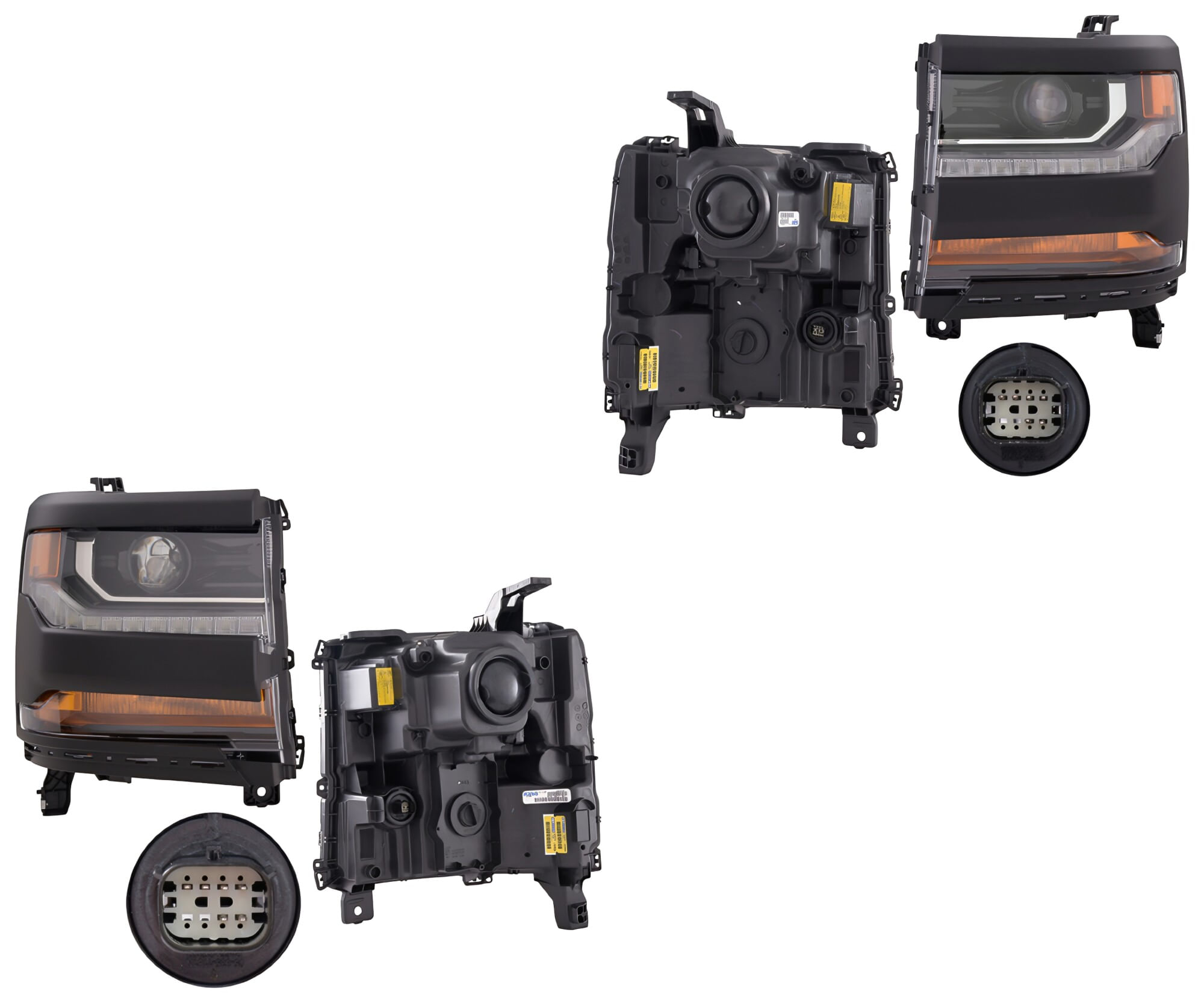 Par De Faros Filo Negro Para Foco Xenón