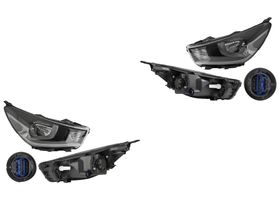 Par De Faros Fondo Negro Sin Motor Para Foco Halógeno Sin Lupa