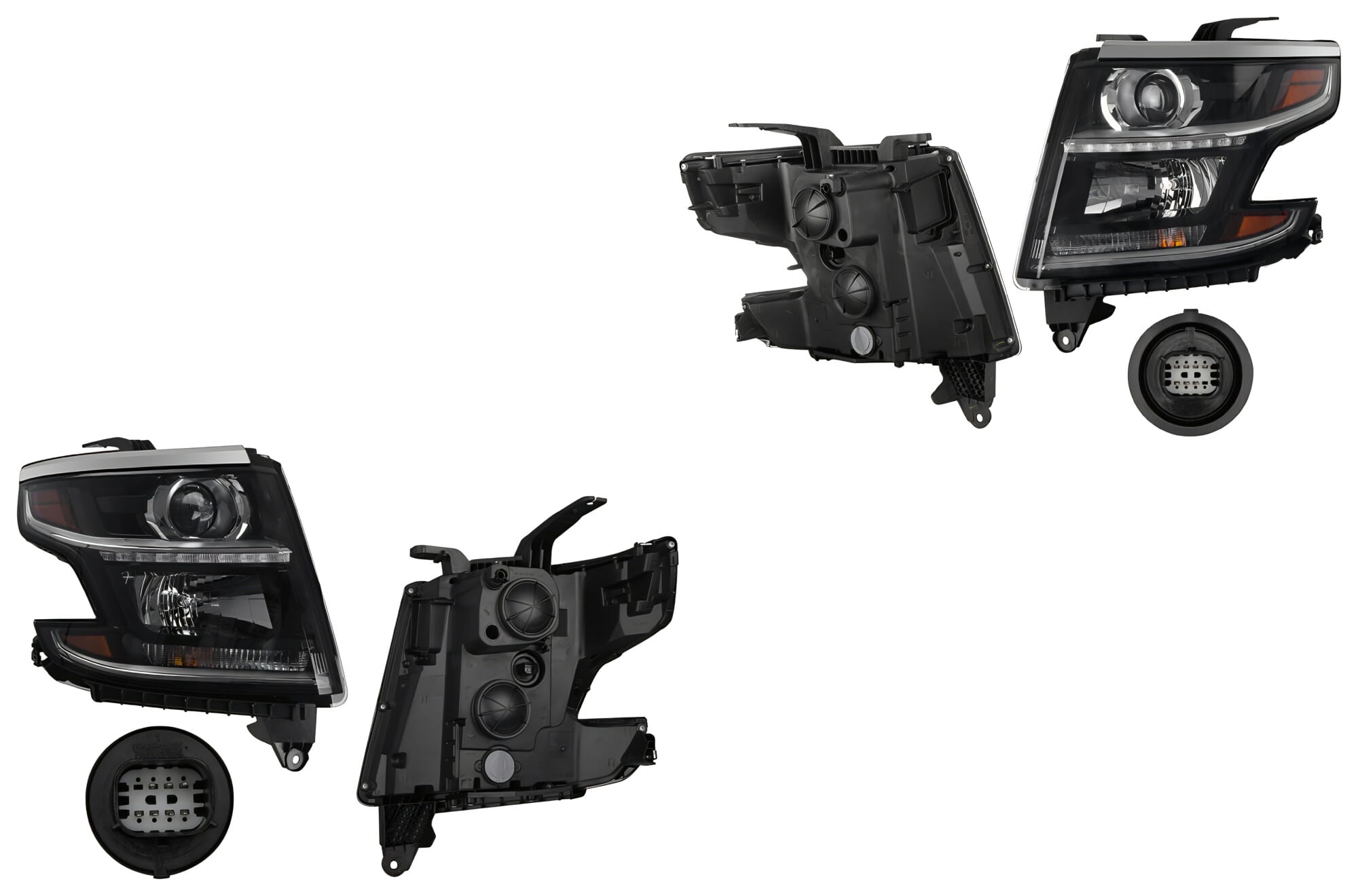 Par De Faros Para Foco Halógeno Con Leds