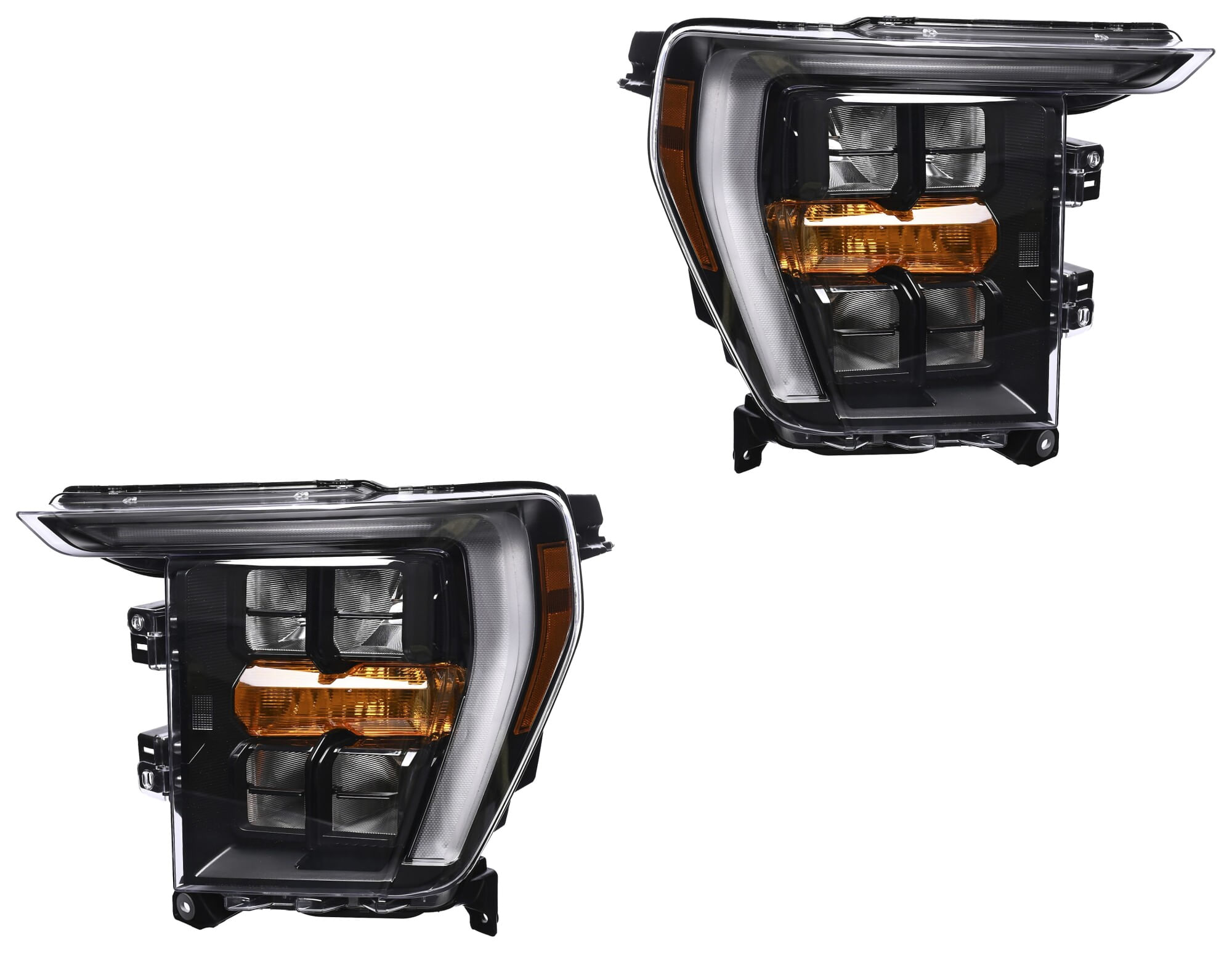 Par De Faros Filo Negro Con Leds