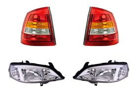 Kit De Faros Con Base Para Foco Halógeno Sin Foco Sin Motor Y Calaveras Ámbar/Blanco/Rojo Sin Foco (4 Piezas)