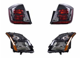 Kit De Faros Fondo Negro Y Calaveras Negro (4 Piezas)