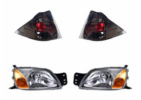 Kit De Faros Con Base Esquina Ámbar Sin Foco Con Motor Y Calaveras Sin Foco (4 Piezas)