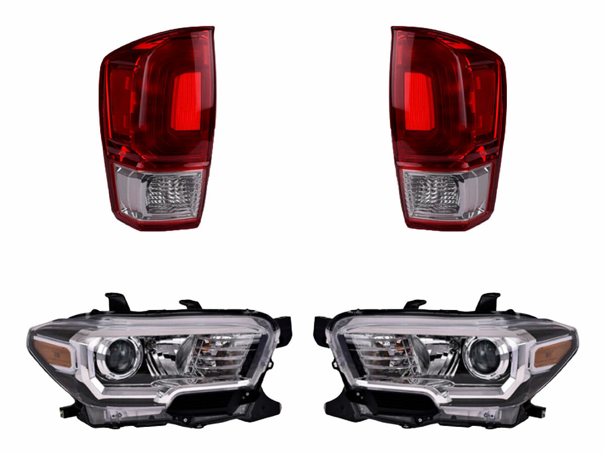 Kit De Faros Fondo Negro Y Calaveras Rojo Claro (4 Piezas)