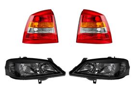 Kit De Faros Para Foco Halógeno Sin Foco Fondo Negro Sin Motor Y Calaveras Ámbar/Blanco/Rojo Sin Foco (4 Piezas)