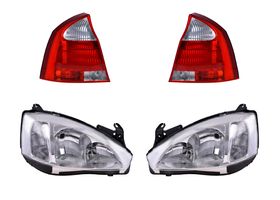 Kit De Faros Para Foco H1/H7 Sin Foco Fondo Cromado 10 Pines Y Calaveras Sin Foco (4 Piezas)