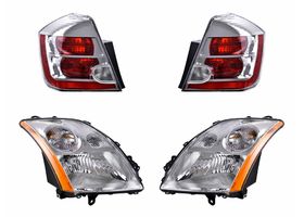 Kit De Faros Fondo Cromado Y Calaveras (4 Piezas)