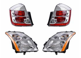 Kit De Faros Fondo Cromado Y Calaveras (4 Piezas)