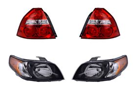 Kit De Faros Sin Foco Fondo Negro Y Calaveras Para 5 Focos (4 Piezas)