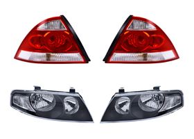 Kit De Faros Para Foco Halógeno Sin Foco Fondo Negro Sin Motor Y Calaveras (4 Piezas)