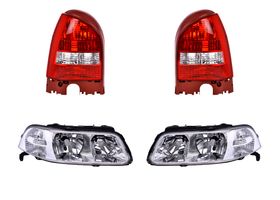 Kit De Faros Para Foco Halógeno Fondo Cromado Y Calaveras Blanco/Rojo Sin Foco (4 Piezas)