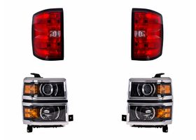 Kit De Faros Filo Cromado Con Lupa Y Calaveras (4 Piezas)