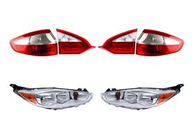 Kit De Faros Fondo Cromado Y Calaveras Sin Foco (6 Piezas)