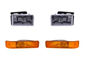 Kit De Faros Con Base Sin Foco Y Cuartos Ámbar (4 Piezas)