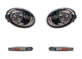 Kit De Faros Para Foco Halógeno Sin Foco Fondo Negro Con Motor Y Cuartos (4 Piezas)