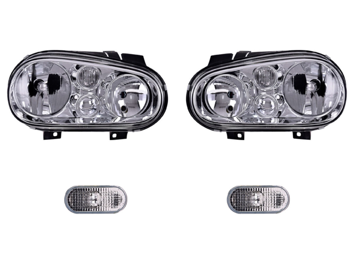 Kit De Faros Con Base Sin Faro Para Niebla Sin Foco Y Cuartos Blanco (4 Piezas)
