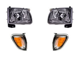 Kit De Faros Con Ajuste Sin Foco Y Cuartos Filo Gris (4 Piezas)