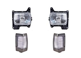Kit De Faros Con Base Foco Intercambiable Y Cuartos Filo Gris (4 Piezas)