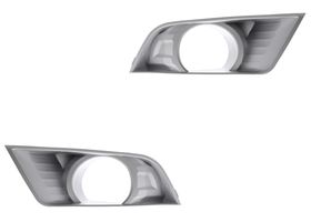 Par De Rejillas De Defensa Delanteras Plateada C/Hoyo P/Faro