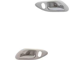 Par De Manijas De Puertas Interiores Delanteras Gris Claro/Cromado Con Hoyo Para Seguro