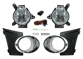 Juego De Faros Para Niebla Con Parrilla Con Bisel Cromado