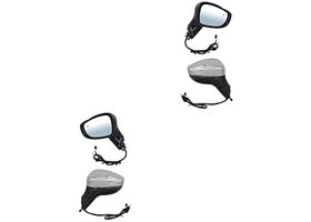 Par De Espejos Cromado Base Negra Con Desempañante Con Direccional Eléctrico Sin Sensor Punto Ciego