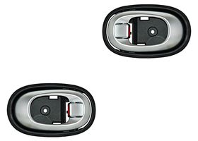 Par De Manijas Puerta Interior Delanteras O Traseras Negro/Plata