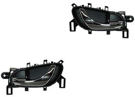 Par De Manijas Puerta Interior Delanteras Negro/Cromo