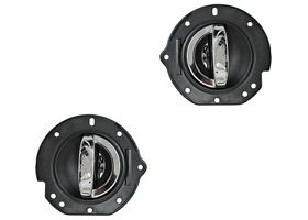 Par De Manijas Puerta Interior Traseras Con Base Negro/Cromo