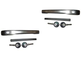 Par De Manijas Puerta Exterior Delanteras Negro Con Llave