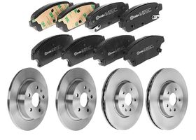 Kit De Balatas Bajos Metales, 2 Discos Ventilados Y 2 Discos Sólidos Delanteros Y Traseros