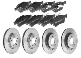 Kit De Balatas Bajos Metales, 2 Discos Ventilados Y 2 Discos Sólidos Delanteros Y Traseros