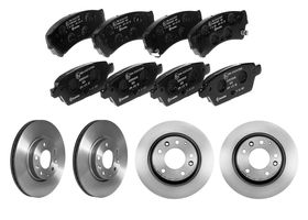 Kit De Balatas Bajos Metales, 2 Discos Ventilados Y 2 Discos Sólidos Delanteros Y Traseros