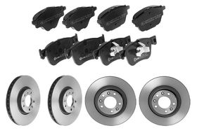 Kit De Balatas Bajos Metales, 2 Discos Ventilados Y 2 Discos Sólidos Delanteros Y Traseros