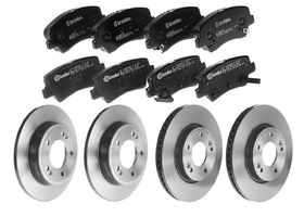 Kit De Balatas Bajos Metales, 2 Discos Ventilados Y 2 Discos Sólidos Delanteros Y Traseros