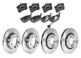 Kit De Balatas Bajos Metales, 2 Discos Ventilados Y 2 Discos Sólidos Delanteros Y Traseros