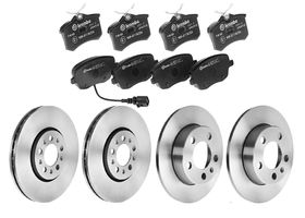 Kit De Balatas Bajos Metales, 2 Discos Ventilados Y 2 Discos Sólidos Delanteros Y Traseros