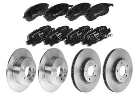 Kit De Balatas Bajos Metales, 2 Discos Ventilados Y 2 Discos Sólidos Delanteros Y Traseros