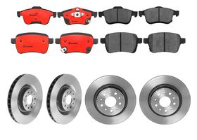 Kit De Balatas Cerámicas, 2 Discos Ventilados Y 2 Discos Sólidos Delanteros Y Traseros