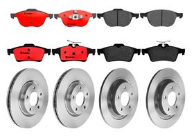 Kit De Balatas Cerámicas, 2 Discos Ventilados Y 2 Discos Sólidos Delanteros Y Traseros