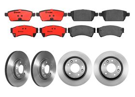 Kit De Balatas Cerámicas, 2 Discos Ventilados Y 2 Discos Sólidos Delanteros Y Traseros