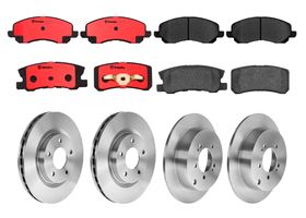 Kit De Balatas Cerámicas, 2 Discos Ventilados Y 2 Discos Sólidos Delanteros Y Traseros