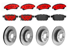 Kit De Balatas Cerámicas, 2 Discos Ventilados Y 2 Discos Sólidos Delanteros Y Traseros