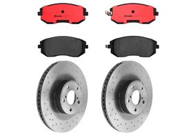 Kit De Balatas Cerámicas Y 2 Discos Hiperventilados Delanteros