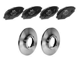 Kit De Balatas Bajos Metales Y 2 Discos Sólidos Delanteros