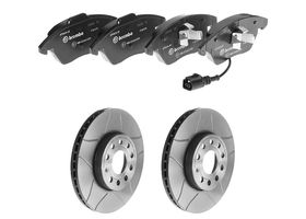 Kit De Balatas Bajos Metales Y 2 Discos Ranurados Delanteros