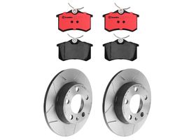 Kit De Balatas Cerámicas Y 2 Discos Ranurados Traseros