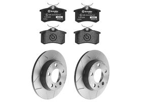 Kit De Balatas SportXtra Y 2 Discos Ranurados Traseros